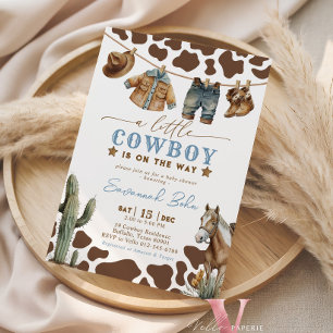 Kleine Cowboy-Baby-Party-Babysachen-Wasserfarbe Einladung