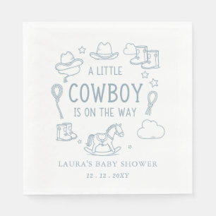 Kleine Cowboy-Baby-Party Serviette