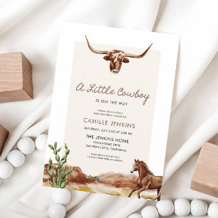 Kleine Cowboy-Baby-Party Western-Thema Einladung