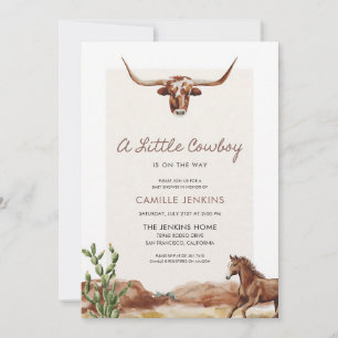Kleine Cowboy-Baby-Party Western-Thema Einladung