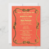 Kleine Cowboy-Babydusche Brünett Einladung (Rückseite)