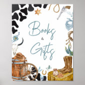Kleine Cowboy-Babydusche Bücher und Geschenke Poster (Vorne)