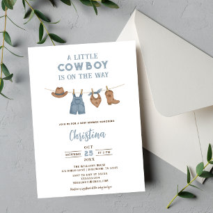 Kleine Cowboy-Babydusche Einladung