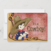 Kleine Cowboy-Babydusche Einladung (Vorderseite)