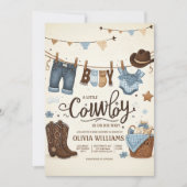 Kleine Cowboy-Babydusche Einladung (Vorderseite)