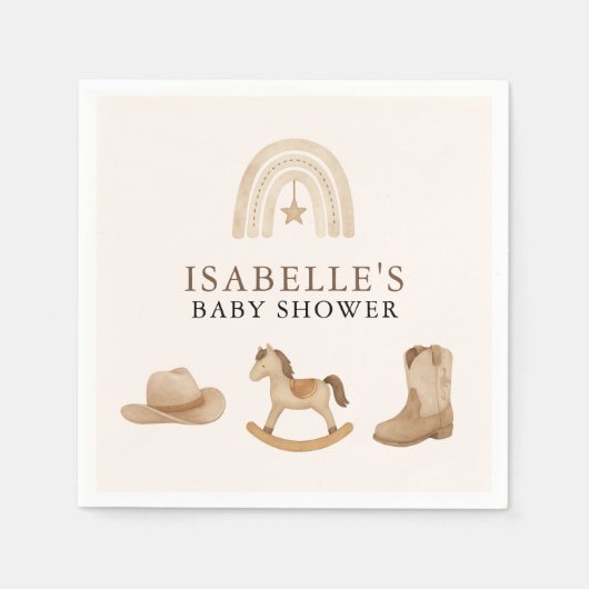 Kleine Cowboy-Babydusche Serviette (Vorderseite)