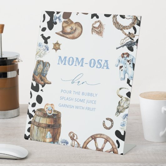 Kleine Cowboy-Babydusche Sockelschild (In Situ)