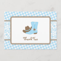Kleine Cowboy-Babyparty danken Ihnen Blau und