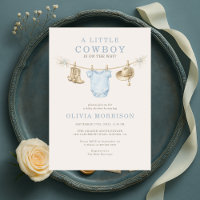 Kleine Cowboy-Blau-Wäscheleine-Junge-Baby-Party