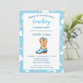 Kleine Cowboy Boot Baby Dusche Einladung (Stehend Vorderseite)