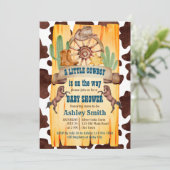 Kleine Cowboy Rodeo Pferde Western Babydusche Einladung (Stehend Vorderseite)