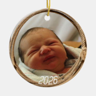 Kleine Cowboy-Statistiken in Lasso Keramik Ornament