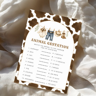 Kleine Cowboy-Tier-Tragzeit-Baby-Shower-Spiel