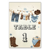 Kleine Cowboy-Tischnummer Tischnummer (Vorderseite)