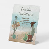 Kleine Cowboy-Western-Duschfamilien Traditionen Sockelschild (Vorderseite)