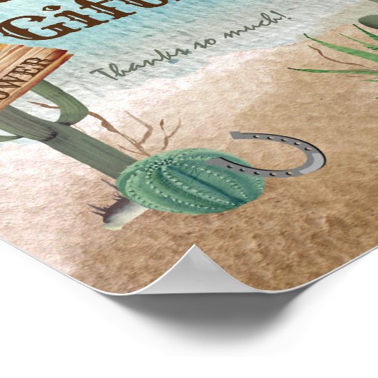 Kleine Cowboy-Western Kinderduschkarten und Gesche Poster (Ecke)