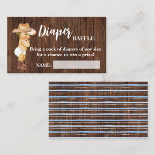 Kleine Cowboy-Windel-Raffle Ticket Baby-Dusche