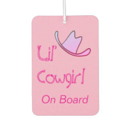 Kleine Cowgirl an Bord Western-Baby Autolufterfrischer
