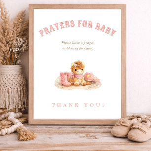 Kleine Cowgirl-Baby-Baby-Shower-Gebete für das Bab Poster