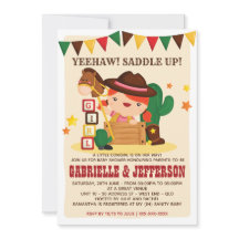 Kleine Cowgirl Baby Dusche Einladung