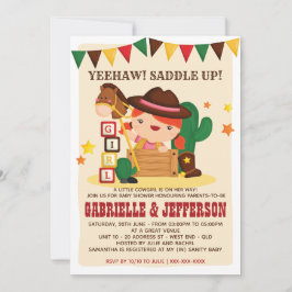 Kleine Cowgirl Baby Dusche Einladung