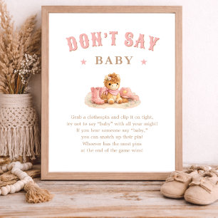 Kleine Cowgirl-Baby-Party-Spiel Sag Nicht Baby Poster