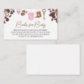 Kleine Cowgirl Baby Shower Books für Baby Begleitkarte (Vorne/Hinten)