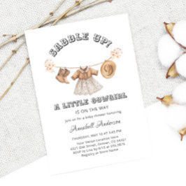 Kleine Cowgirl-Babydusche satteln Einladung