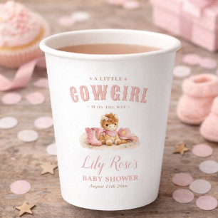 Kleine Cowgirl Blush Rosa Western Baby Mädchen-Par Pappbecher