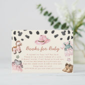 Kleine Cowgirl Books für Baby Girl Shower Begleitkarte (Stehend Vorderseite)