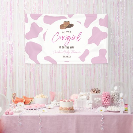 Kleine Cowgirl Cow Girl Rodeo Western Kinderdusche Banner (Party)