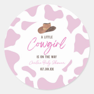 Kleine Cowgirl Cowgirl Rodeo Western Baby Shower Runder Aufkleber