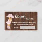 Kleine Cowgirl Diaper Raffle Ticket Baby Dusche (Vorderseite)