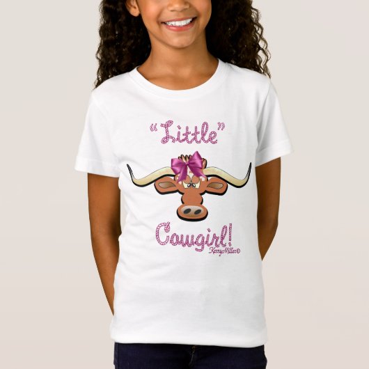 Kleine Cowgirl, einsame Kuh T-Shirt (Vorderseite)