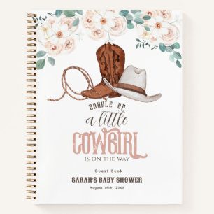Kleine Cowgirl Florales Gästebuch für Baby Shower Notizblock