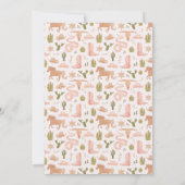 Kleine Cowgirl Girl Babydusche Einladung (Rückseite)