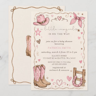 Kleine Cowgirl ist auf dem Weg Mädchen Baby Shower Einladung