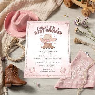 Kleine Cowgirl ist auf dem Weg Mädchen Baby Shower Einladung