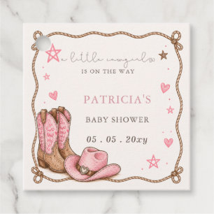 Kleine Cowgirl ist auf dem Weg Mädchen Baby Shower Geschenkanhänger