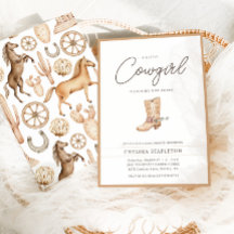 Kleine Cowgirl Moderner Western Rodeo Kinderdusche