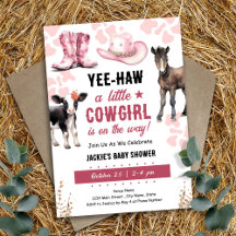 Kleine Cowgirl Rodeo Animals Baby Dusche