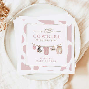 Kleine Cowgirl Rosa Baby-Wäscheleine Baby-Party Serviette