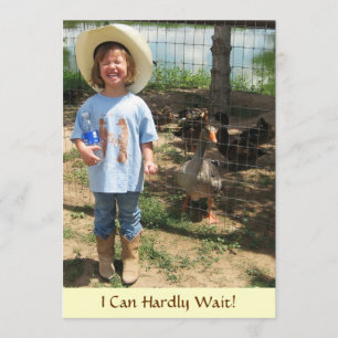 Kleine Cowgirl und Fethered Friends - Geburtstag Einladung