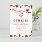 Kleine Cowgirl Western Clothesline Baby Dusche Einladung (Stehend Vorderseite)