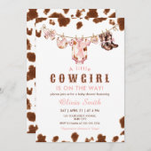 Kleine Cowgirl Western Clothesline Baby Dusche Einladung (Vorne/Hinten)