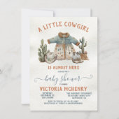 Kleine Cowgirl Western Dress Baby Dusche Einladung (Vorderseite)