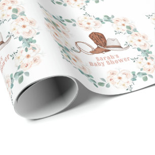 Kleine Cowgirl Western Floral Mädchen Baby-Party Geschenkpapier