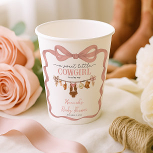 Kleine Cowgirl Western-Kleidung Baby-Party Pappbecher
