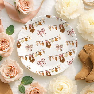 Kleine Cowgirl Western-Kleidung Baby-Party Pappteller