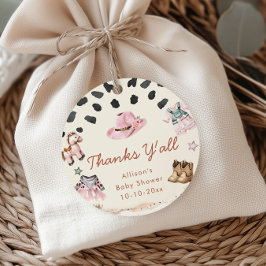 Kleine Cowgirl Western Mädchen Babydusche Geschenkanhänger